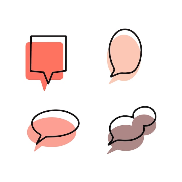 conjunto libre de burbujas de discurso colorido vector burbujas