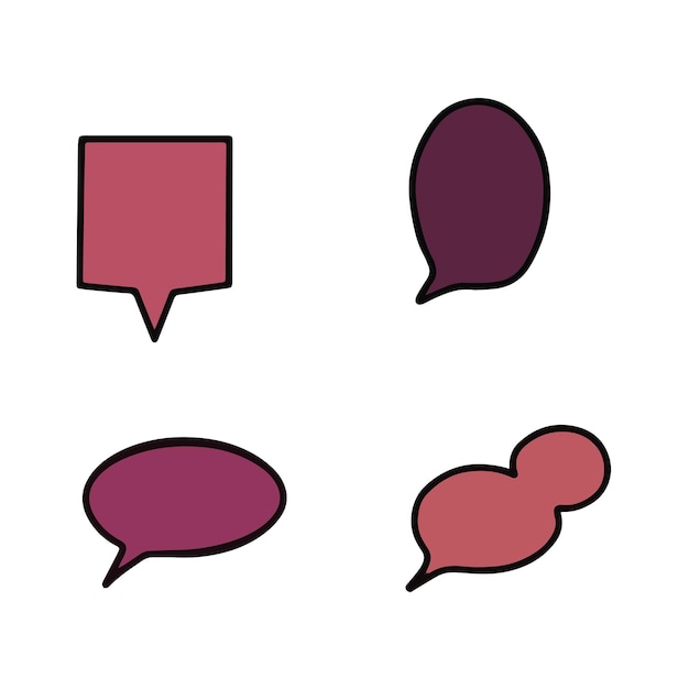conjunto libre de burbujas de discurso colorido vector burbujas