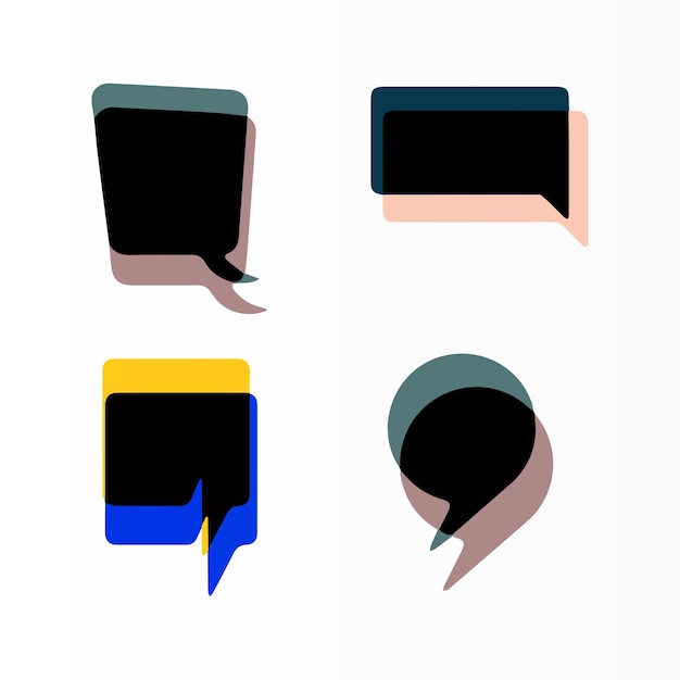 conjunto libre de burbujas de discurso colorido vector burbujas