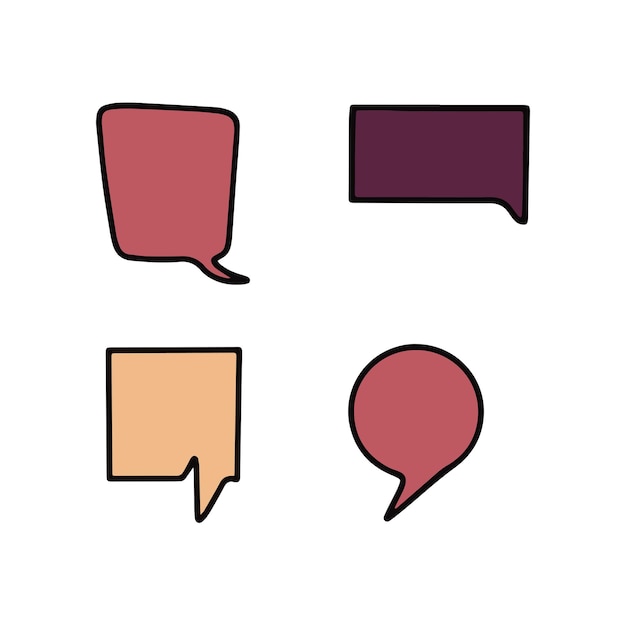 conjunto libre de burbujas de discurso colorido vector burbujas
