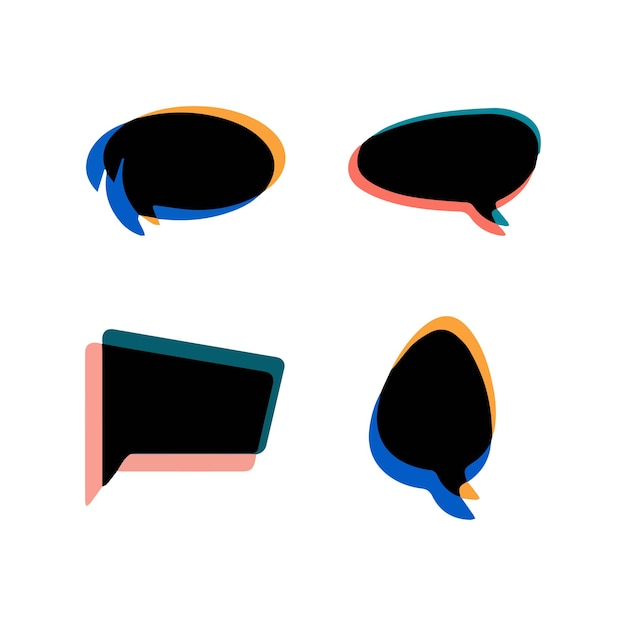 conjunto libre de burbujas de discurso colorido vector burbujas