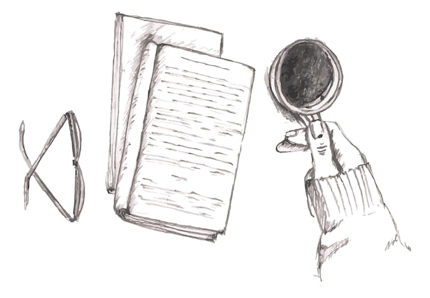 Vector conjunto de libro mano sosteniendo vaso de vasos de café todos los elementos aislados sobre fondo blanco
