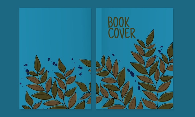 conjunto de libros azules de portada de página. diseño abstracto y floral beauty.design en A4. Para cuadernos, planes