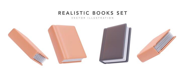 Vector conjunto de libros cerrados realistas aislados sobre fondo blanco ilustración vectorial