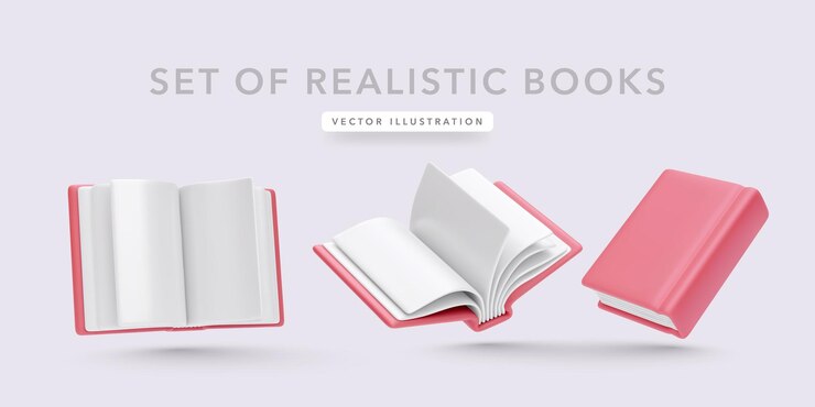 Vector conjunto de libros realistas con sombra aislada en un fondo claro ilustración vectorial