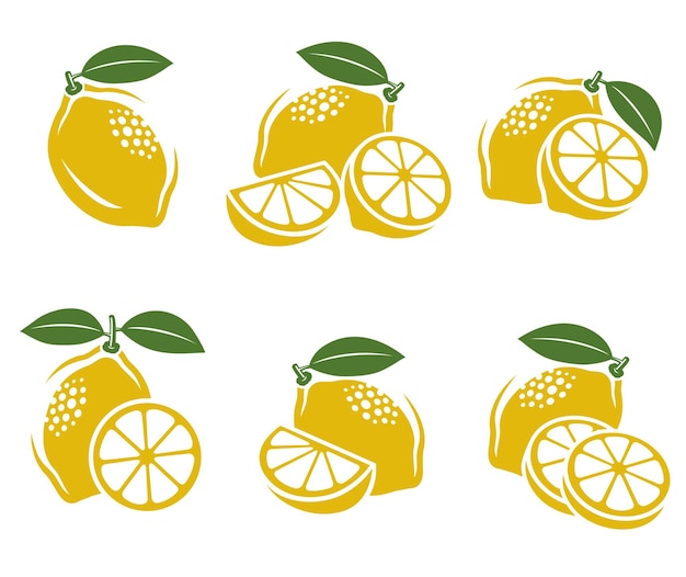 Conjunto de limón Colección icono limones Vector