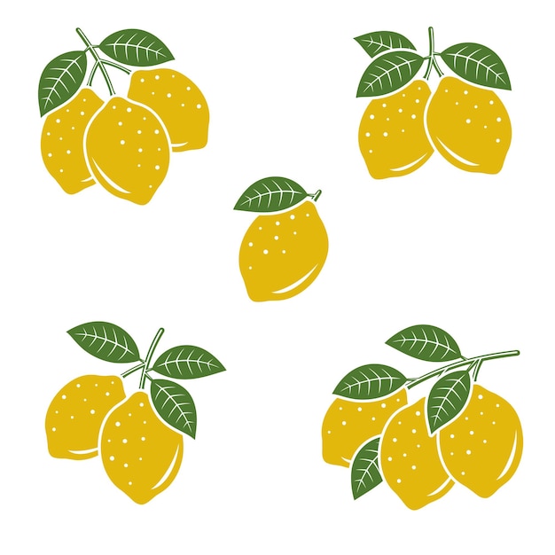 Conjunto de limón colección icono limones vector