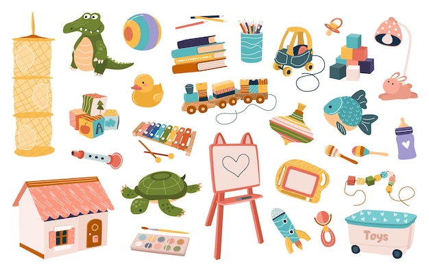 Conjunto de lindo peluche y juguetes de plástico para niños Tabla de colores dibujos de automóviles tabletas libros