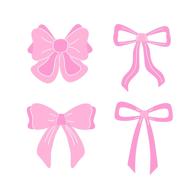 Conjunto de lindos arcos rosados pastel en estilo vectorial dibujado a mano Perfecto para tarjetas impresas moda y web