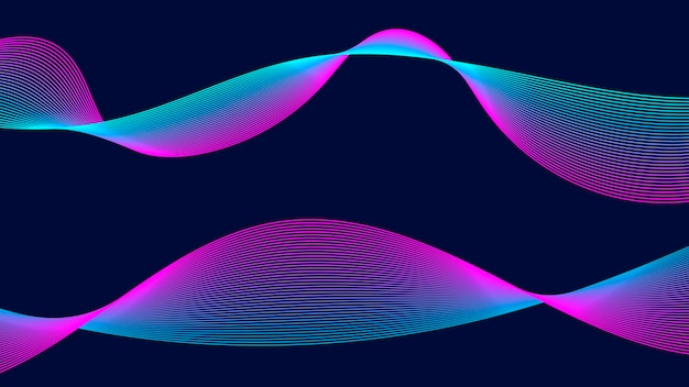 Conjunto de línea de onda abstracta Onda dinámica de muchas líneas en fondo blanco Ilustración vectorial