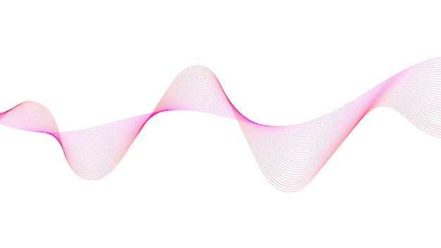 Conjunto de línea de onda abstracta Onda dinámica de muchas líneas en fondo blanco Ilustración vectorial