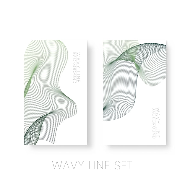 Conjunto de línea ondulada verde