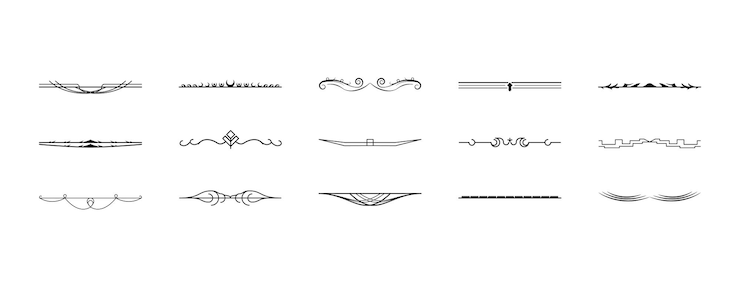 Vector conjunto de línea simple negra colección elementos de borde de garabato estilo de diseño vectorial boceto aislado