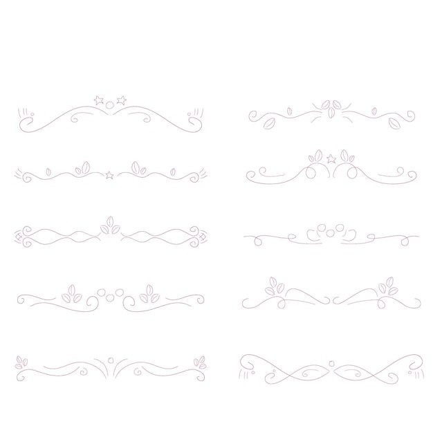 conjunto de línea vintage con hermosa filigrana ornamental marco retro decorativo vector de borde antiguo