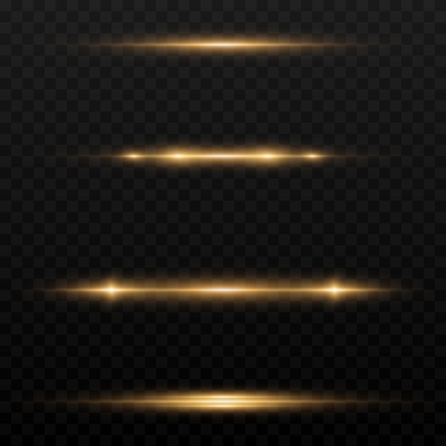 Conjunto de líneas brillantes vectoriales Líneas horizontales brillantes png luz mágica luz de neón luz de línea