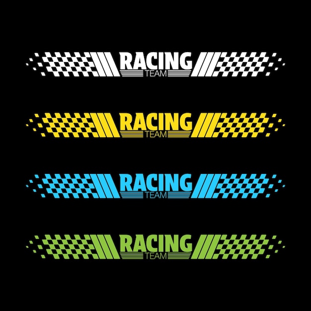Conjunto de líneas de color de carreras