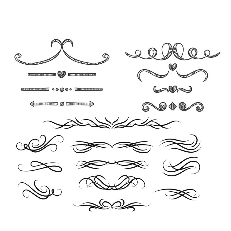 Vector un conjunto de líneas divisorias dibujadas a mano