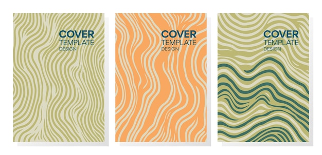 Conjunto de líneas de meandro dinámicas de moda que cubren diseños de diseño Fondos contemporáneos modernos abstractos