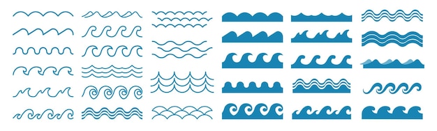 Conjunto de líneas de ondas Vector de recolección de ondas