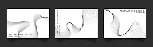 Conjunto de líneas onduladas abstractas de fondo vectorial