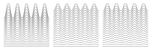 Un conjunto de líneas onduladas zigzagadas horizontales