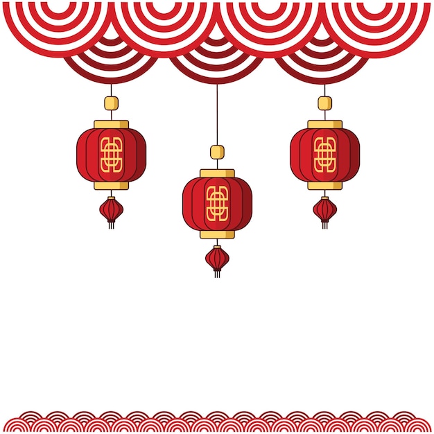 un conjunto de linternas rojas con un diseño dorado en el frente