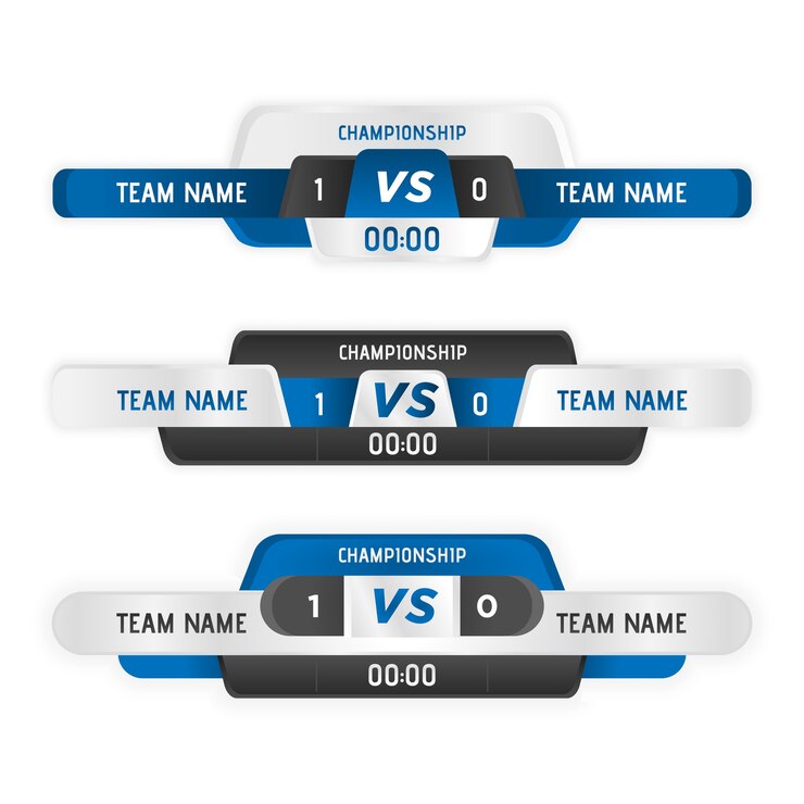 Vector conjunto de live score board game competition template