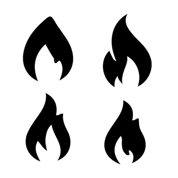 conjunto de llamas de fuego diseño gráfico recurso gráfico icono de llama clipart icono de fuego símbolo vactor