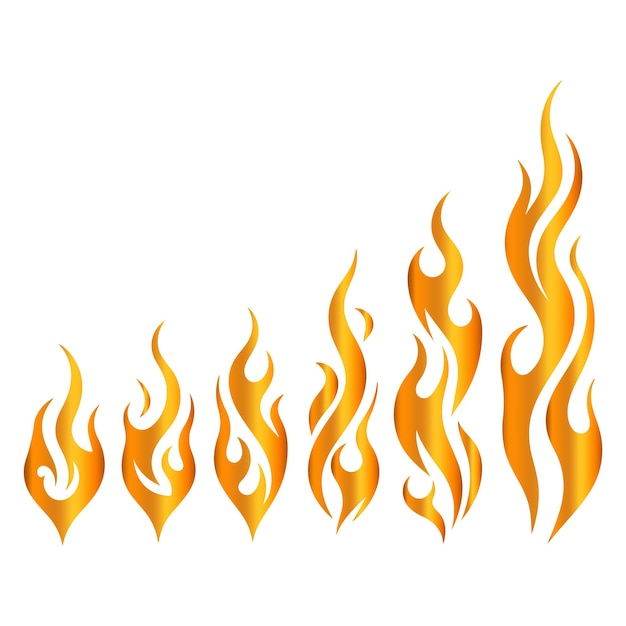 Conjunto de llamas de fuego con varios diseños