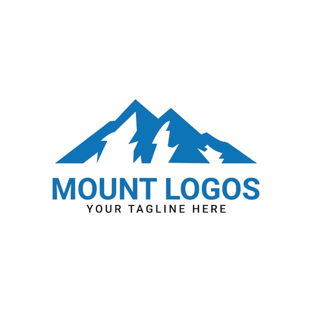 Conjunto de logo de aventura con icono de montaña