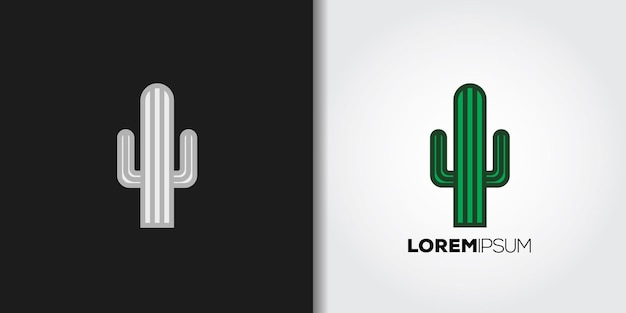 conjunto de logo de cactus
