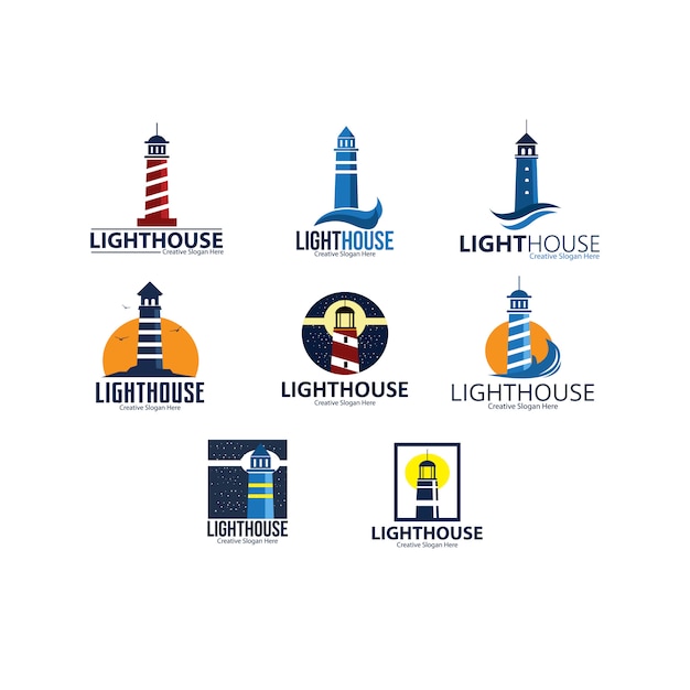 Conjunto de logo de casa de luz