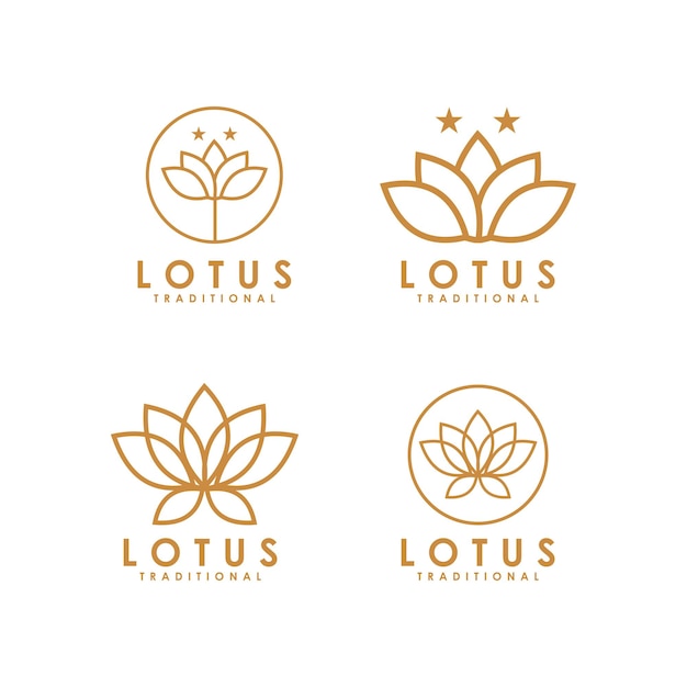 Conjunto de logo de flor de loto