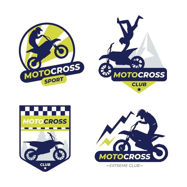 Vector conjunto de logo de motocross