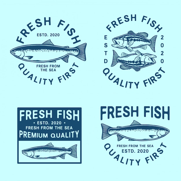 conjunto de logo de pesca