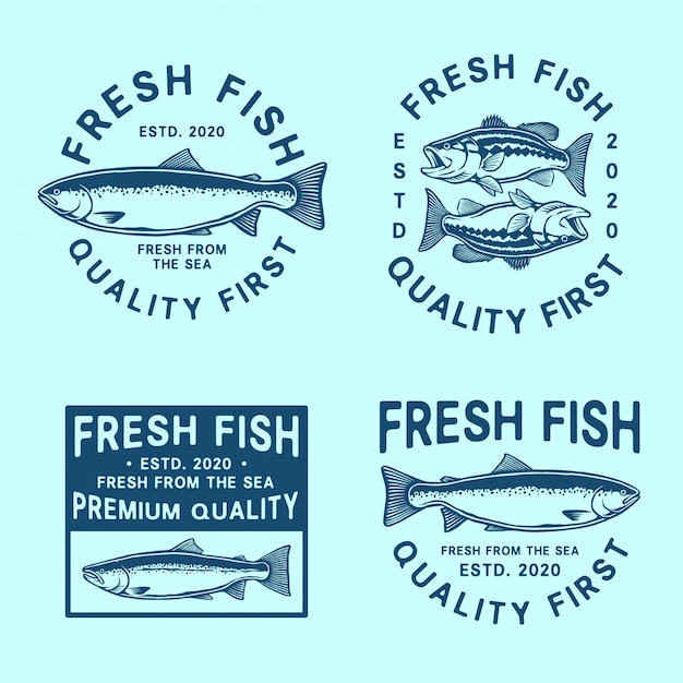 Conjunto de logo de pesca