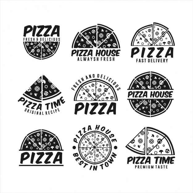 Conjunto de logo de pizza