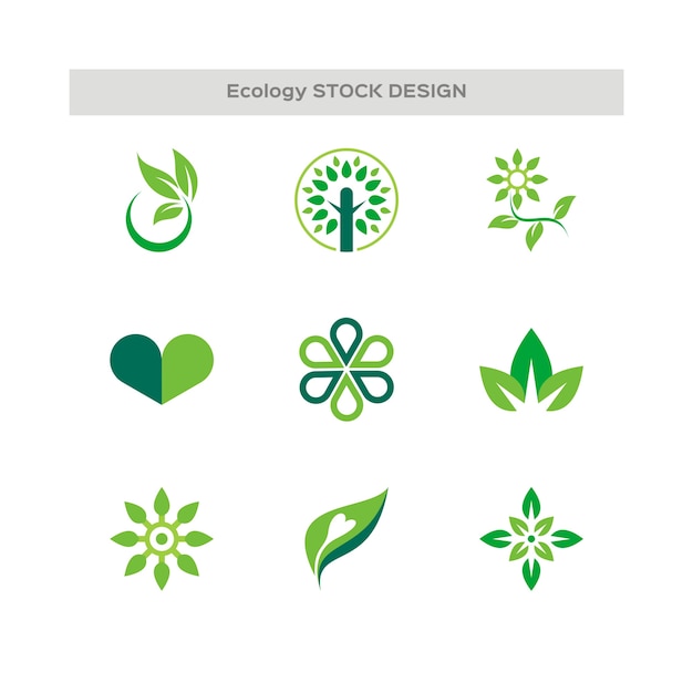 Conjunto de logos abstractos de eco