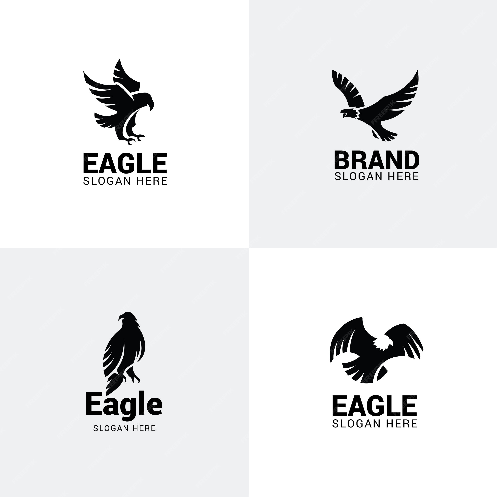 Conjunto de logos de águila. | Vector Premium