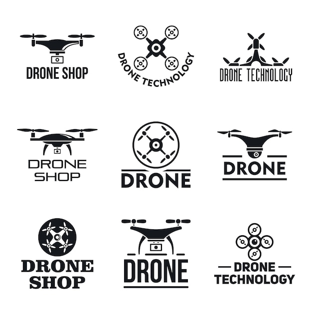 Vector conjunto de logos de drones