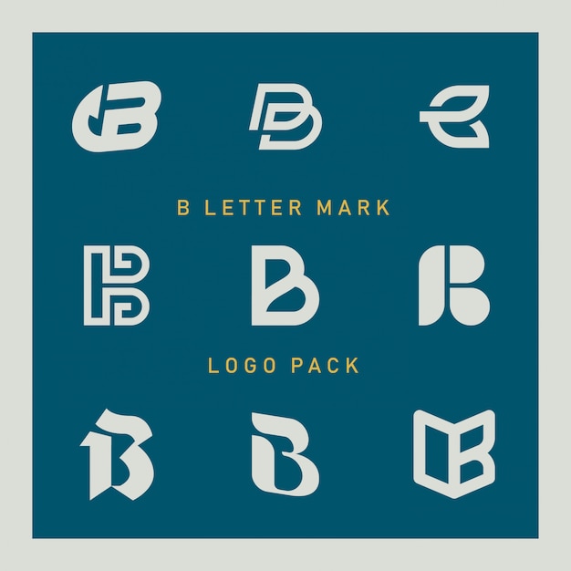 Vector conjunto de logos letra b