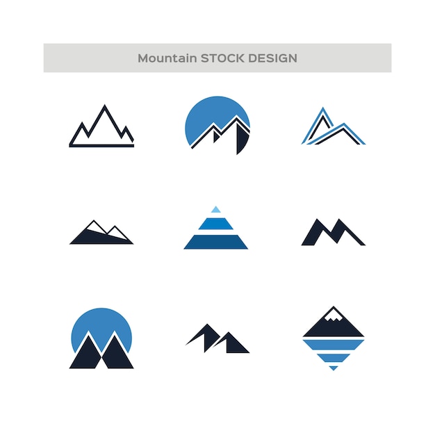 Conjunto de logos de montaña