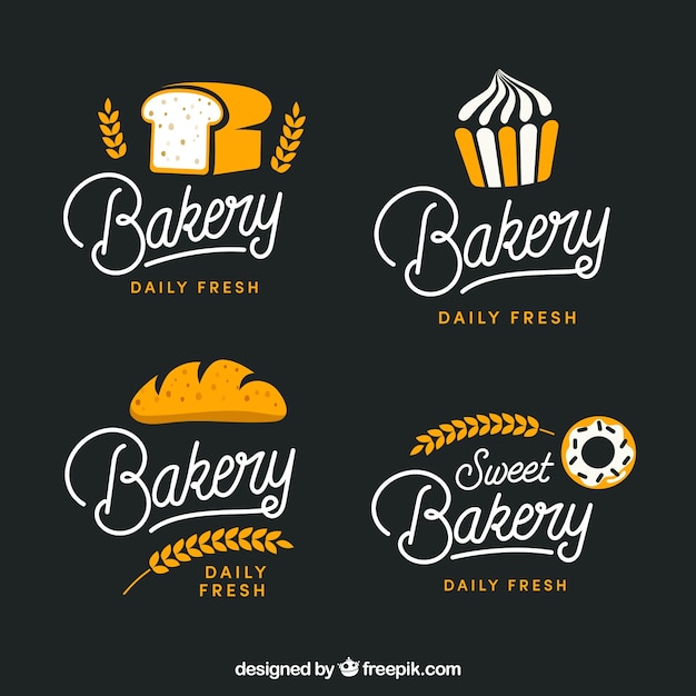 Conjunto de logos de panadería para compañía