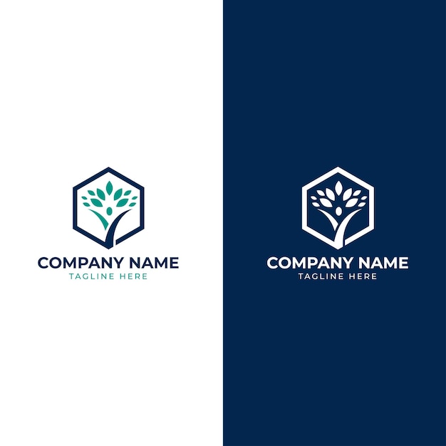 Conjunto de logotipo de árbol humano