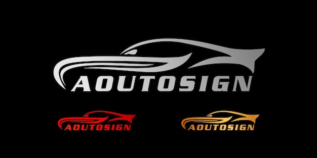 Conjunto de logotipo automotriz. Concesionarios de coches vectoriales, detallando y modificación ilustración del concepto de diseño de logotipo
