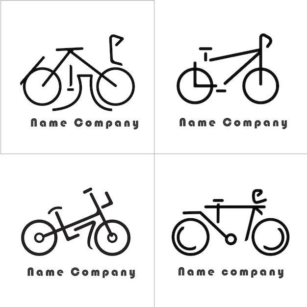 Vector conjunto de logotipo de bicicleta vintage