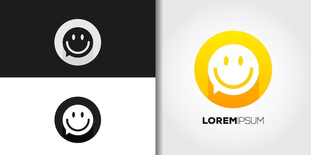 Conjunto de logotipo de charla de sonrisa