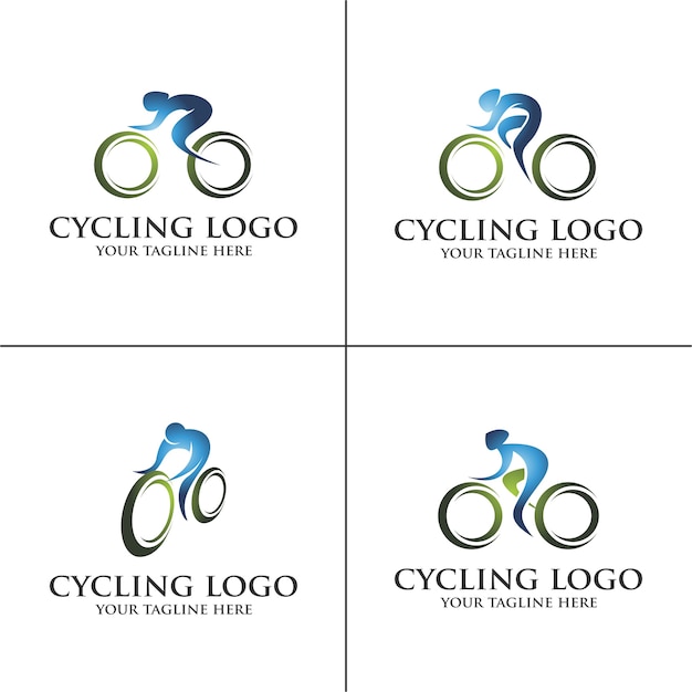 Conjunto de logotipo de ciclismo