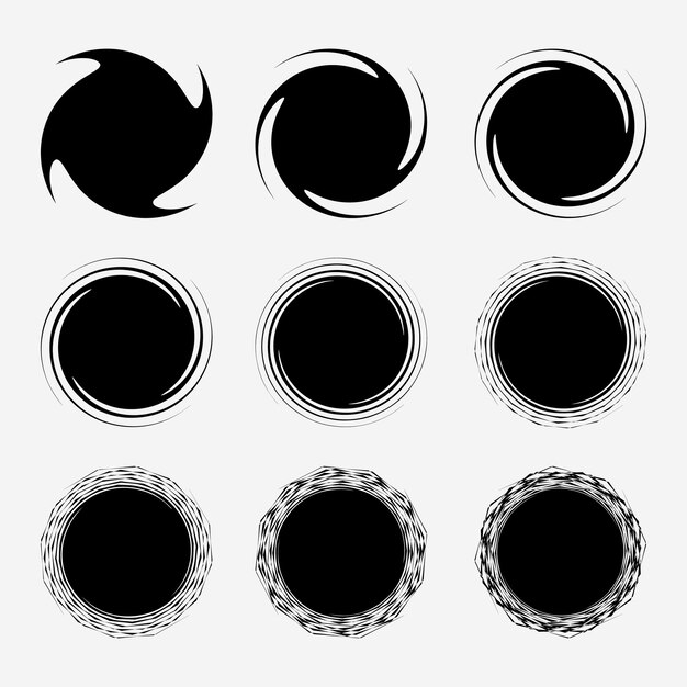conjunto de logotipo circular, símbolo, plantilla de vector de icono