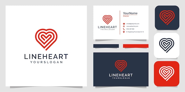 Conjunto de logotipo de corazón